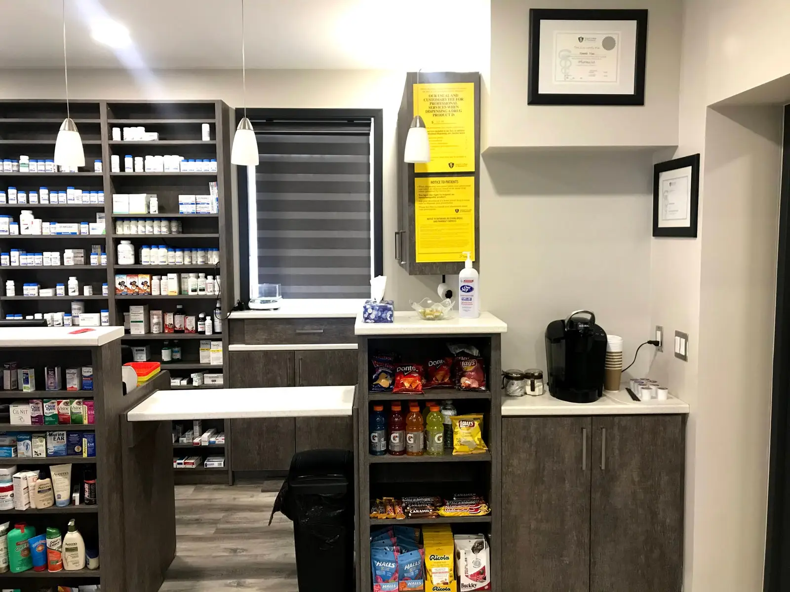 Consultation area beside the pharmacy counter